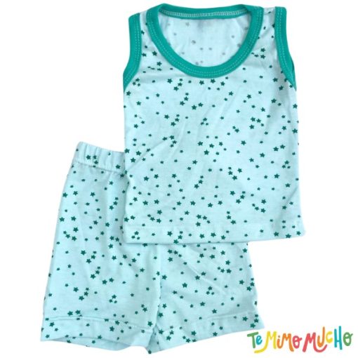 Conjunto Musculosa y Short Estrellas Verde