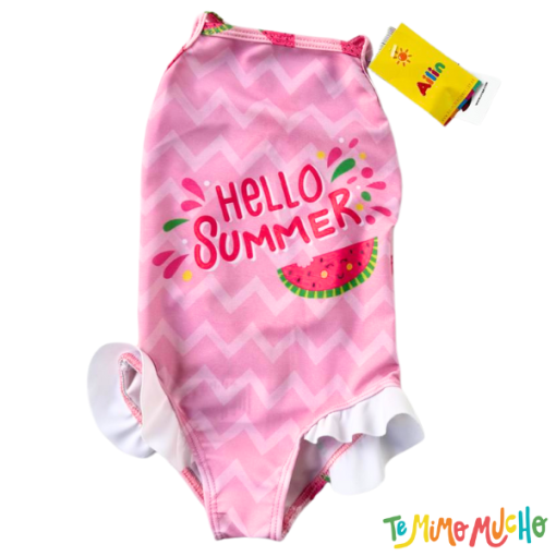 Malla entera hello summer rosa