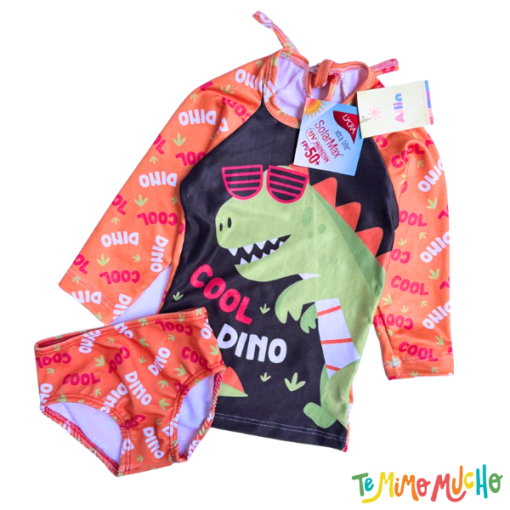 Conjunto malla UV+50 dino Naranja