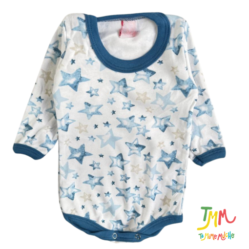 Body manga larga estrellas azul